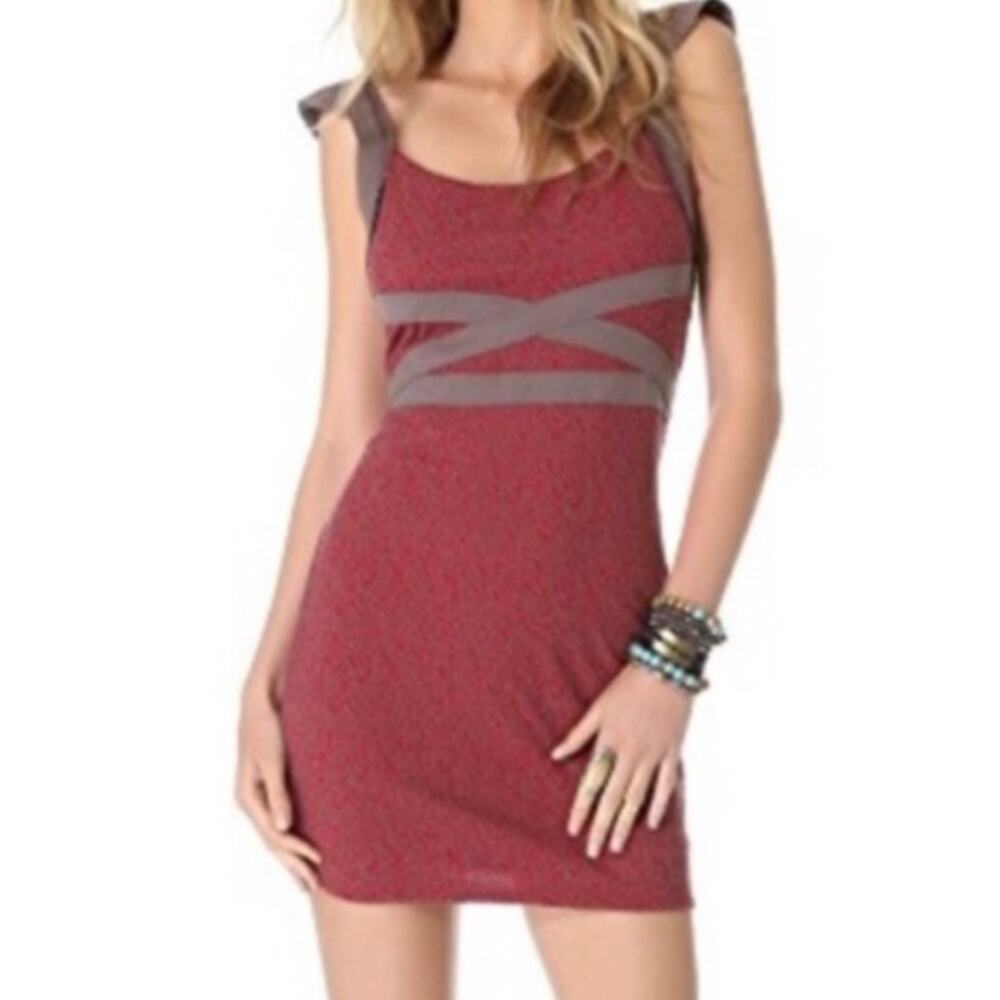 FREE PEOPLE CROSS MY HEART BODYCON DRESS WITH CUTOUT